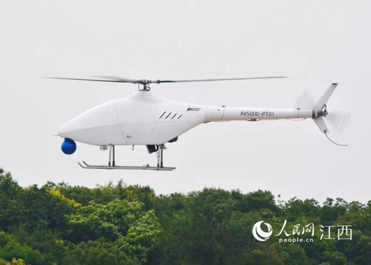 ar500c高原型无人直升机在鄱阳无人机基地成功实现首飞.
