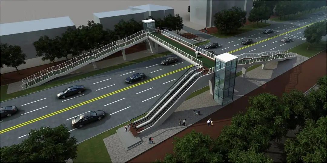 市政建设办公室了解到,城市中心区市第七中学,玉龙湾过街天桥建设工程