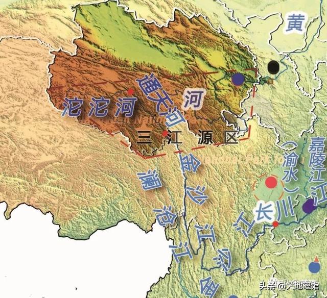 青海省与三江源示意区域图|制图-大地理馆