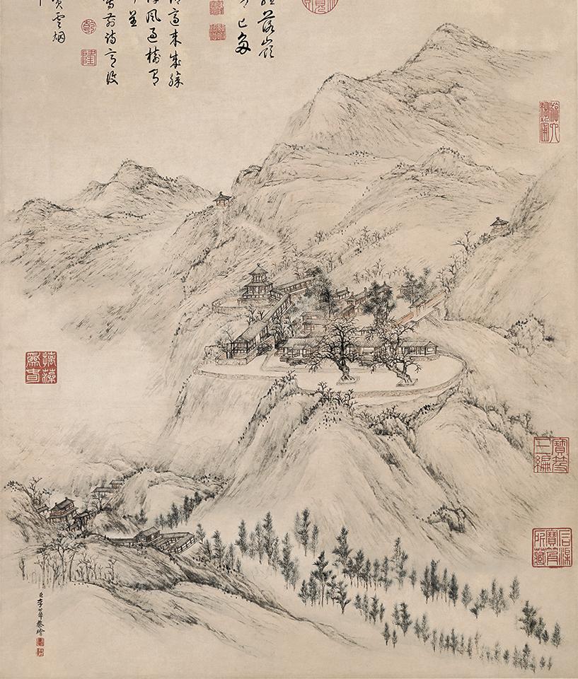 廊：东风袅袅泛崇光，香雾空蒙月转廊