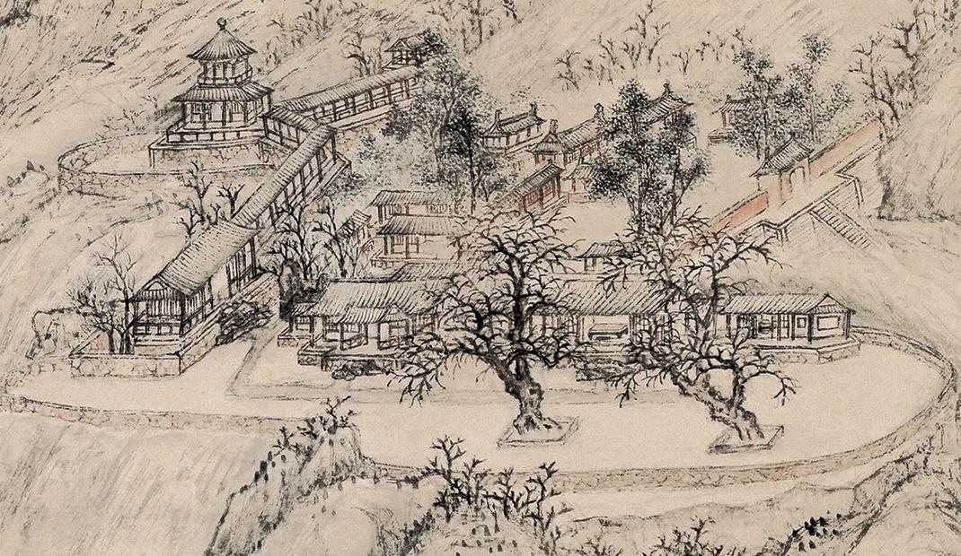 廊：东风袅袅泛崇光，香雾空蒙月转廊