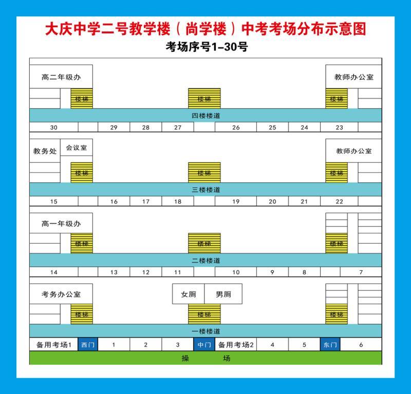 大庆中考生注意电子版中考考场示意图来啦