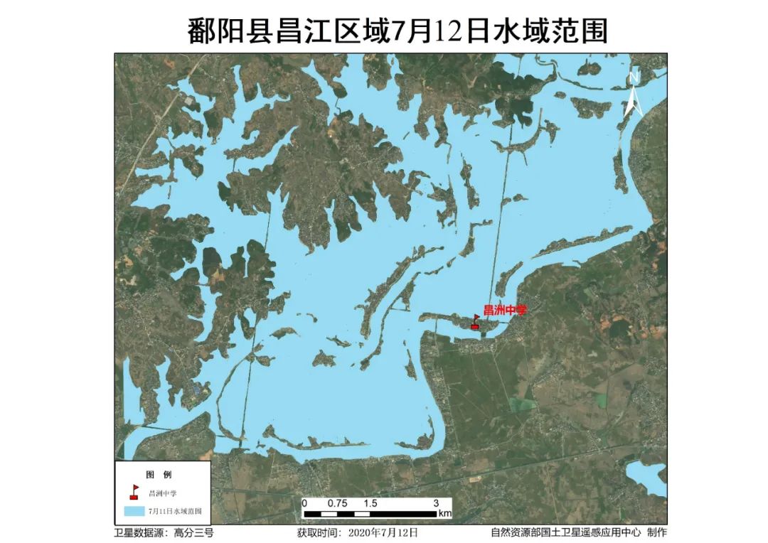 视角江西鄱阳决口卫星遥感监测