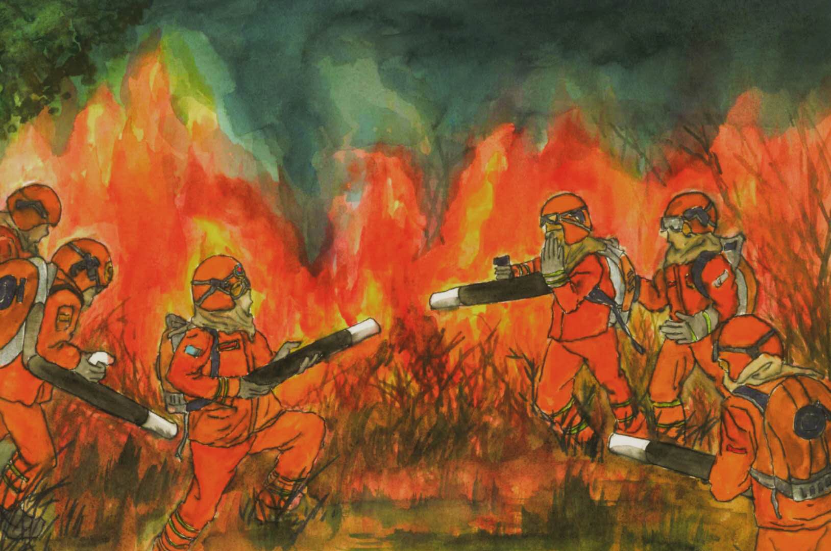 三,四月份是四川省的森林防火紧要期,森林消防员们经常在火场上夜以继