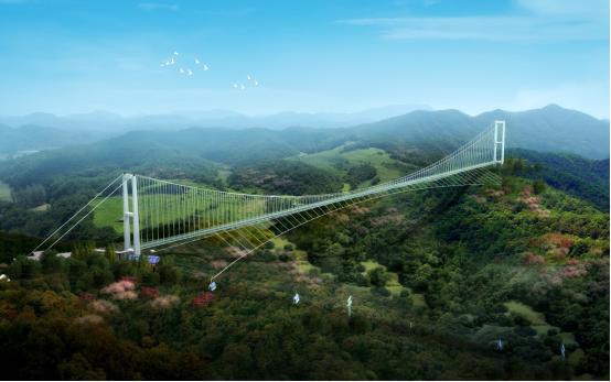 中国最长斜拉式玻璃悬索桥将落户莲花山!