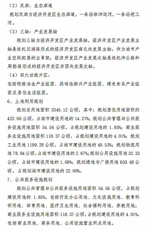 《沛县中心城区经济开发区控制性详细规划》批后公布