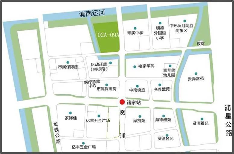 该地块位于新城东部大居范围内,位于金汇港以东,毗邻浦南运河,属于