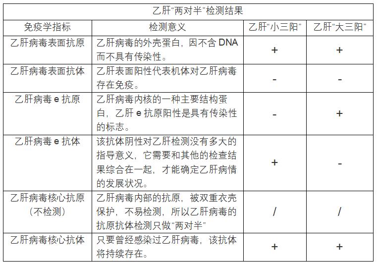 乙肝病毒e抗体和乙肝病毒核心抗体呈阳性,"大三阳"指乙肝病毒表面抗原