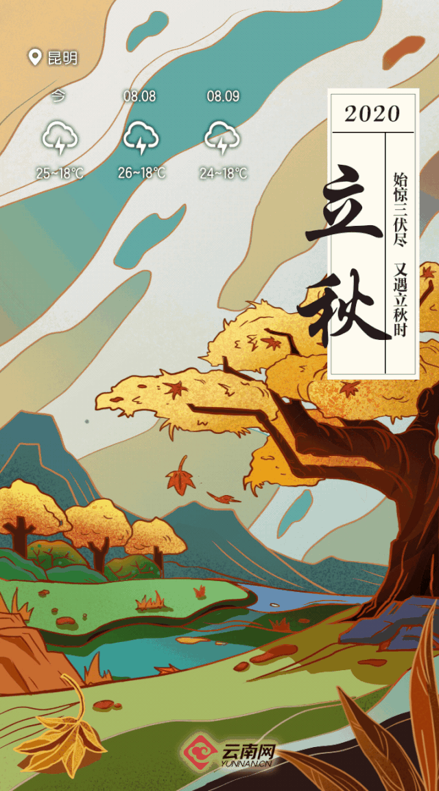 早fun | 今日立秋,云南降雨模式继续!这些地方将有强对流天气