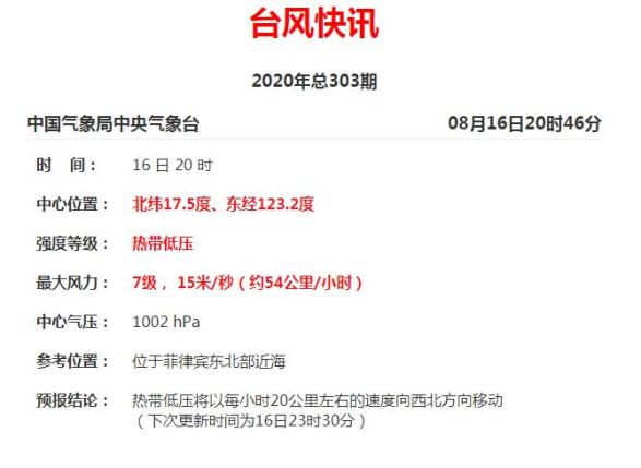 热带低压17日白天进入南海，将给海南带来较强风雨（最新发布）