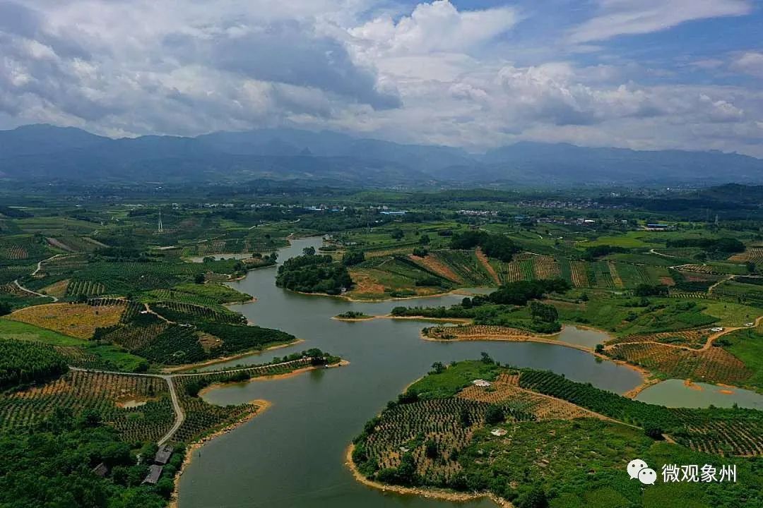 象州风光长村水库景色美如画