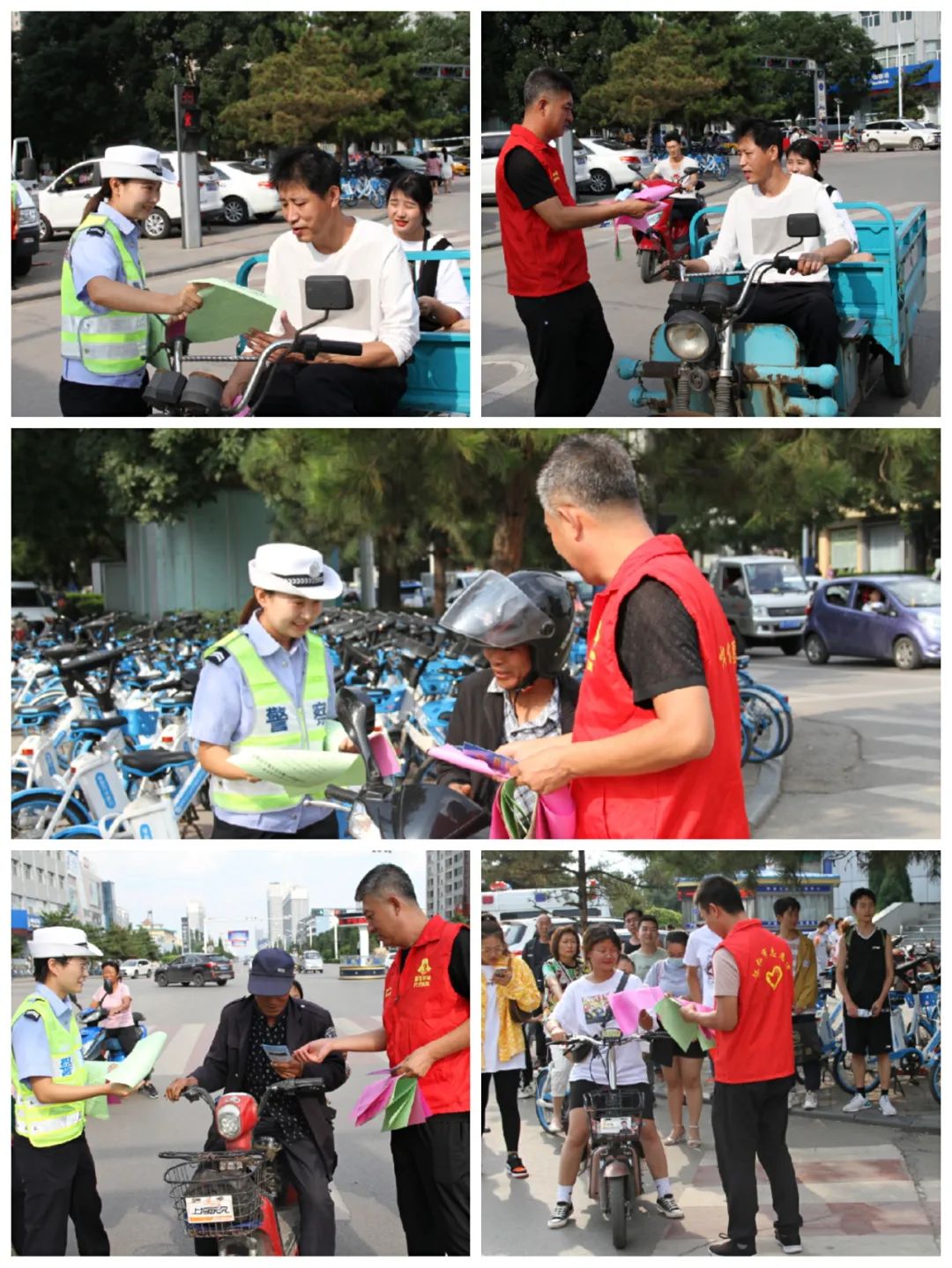 怀仁大队联合市学雷锋志愿服务开展文明交通劝导活动