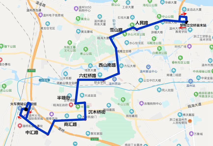 温州将新辟2条,调整3条公交线路,途经站点公布