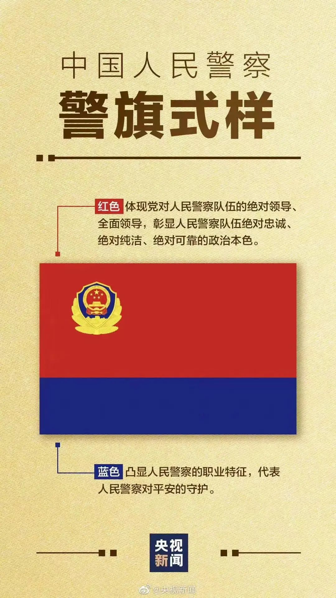 中国人民警察警旗式样公布(附授旗仪式视频)
