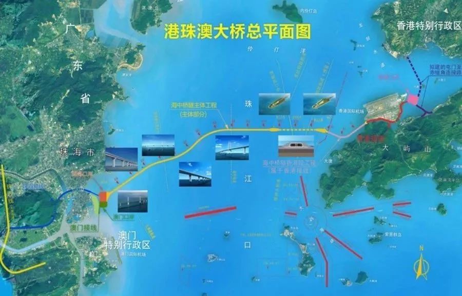 为港珠澳大桥"测跨度"(地图来源中国政府网)