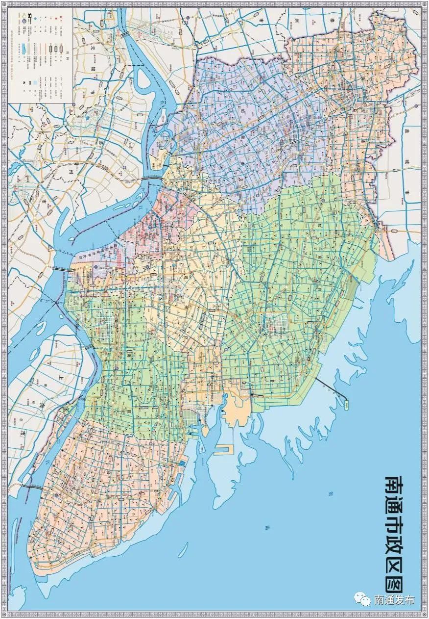 收藏!最新南通市政区图,市区图来了