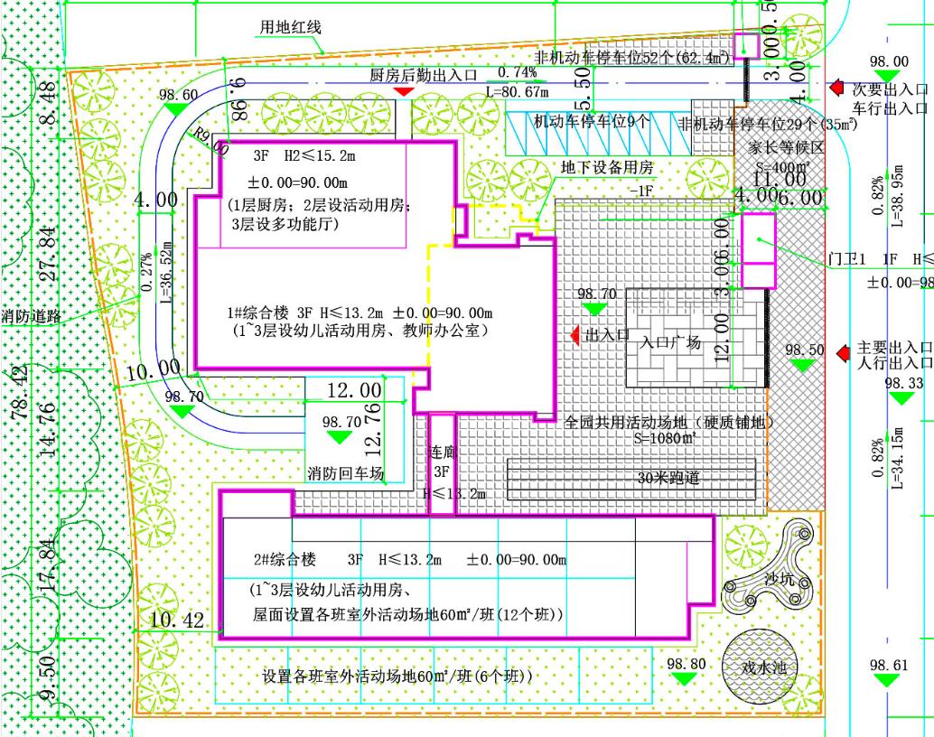 柳州市自然资源和规划局网站公布了《"河西桃花源幼儿园"规划总平面图