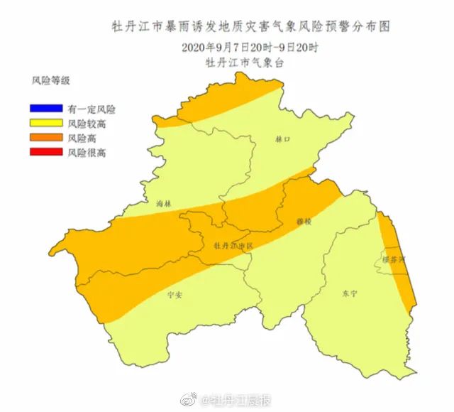 牡丹江市自然资源局和牡丹江市气象局联合发布地质灾害气象风险预警