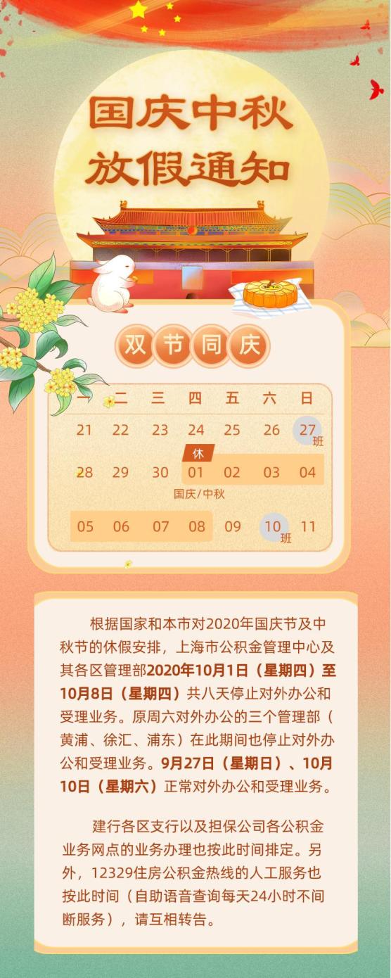 国庆节及中秋节休假期间,本市住房公积金,房地产
