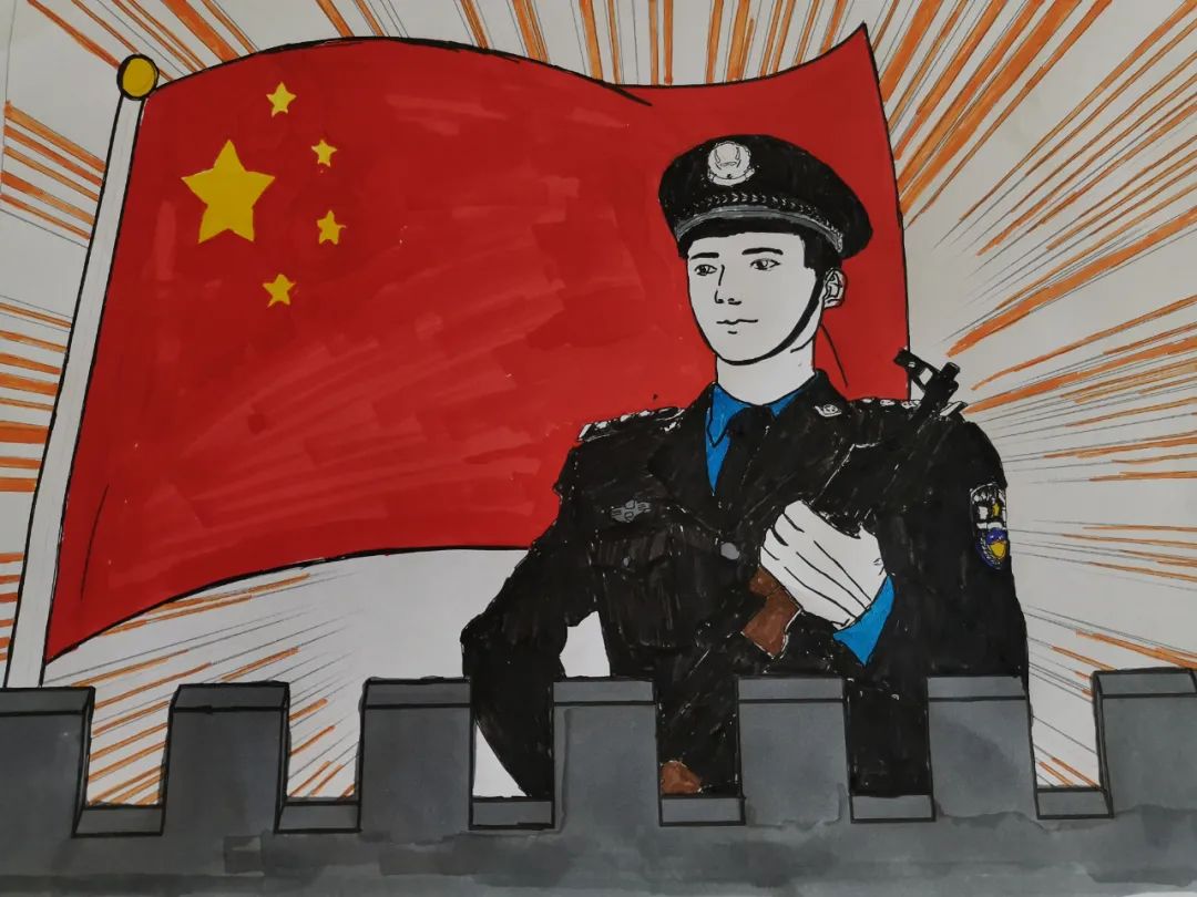 我向国旗敬个礼 丽江警花手绘漫画,祝祖国母亲生日快乐!