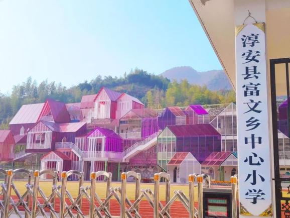 杭州富文乡中心小学改造外部实景图