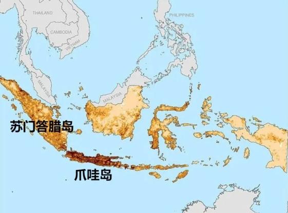 尽管印尼岛屿相对分散,但人口主要集中在其第五大岛-爪哇岛.