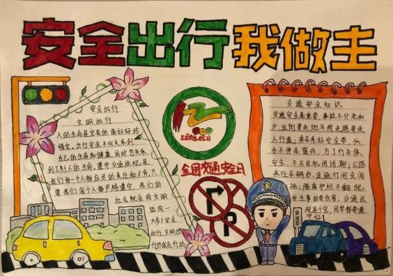潍坊市中小学生交通安全手抄报大赛优秀作品展示(系列