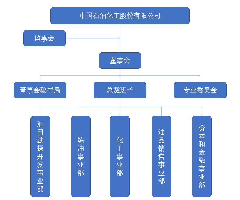 中国石油化工股份有限公司组织结构简图 