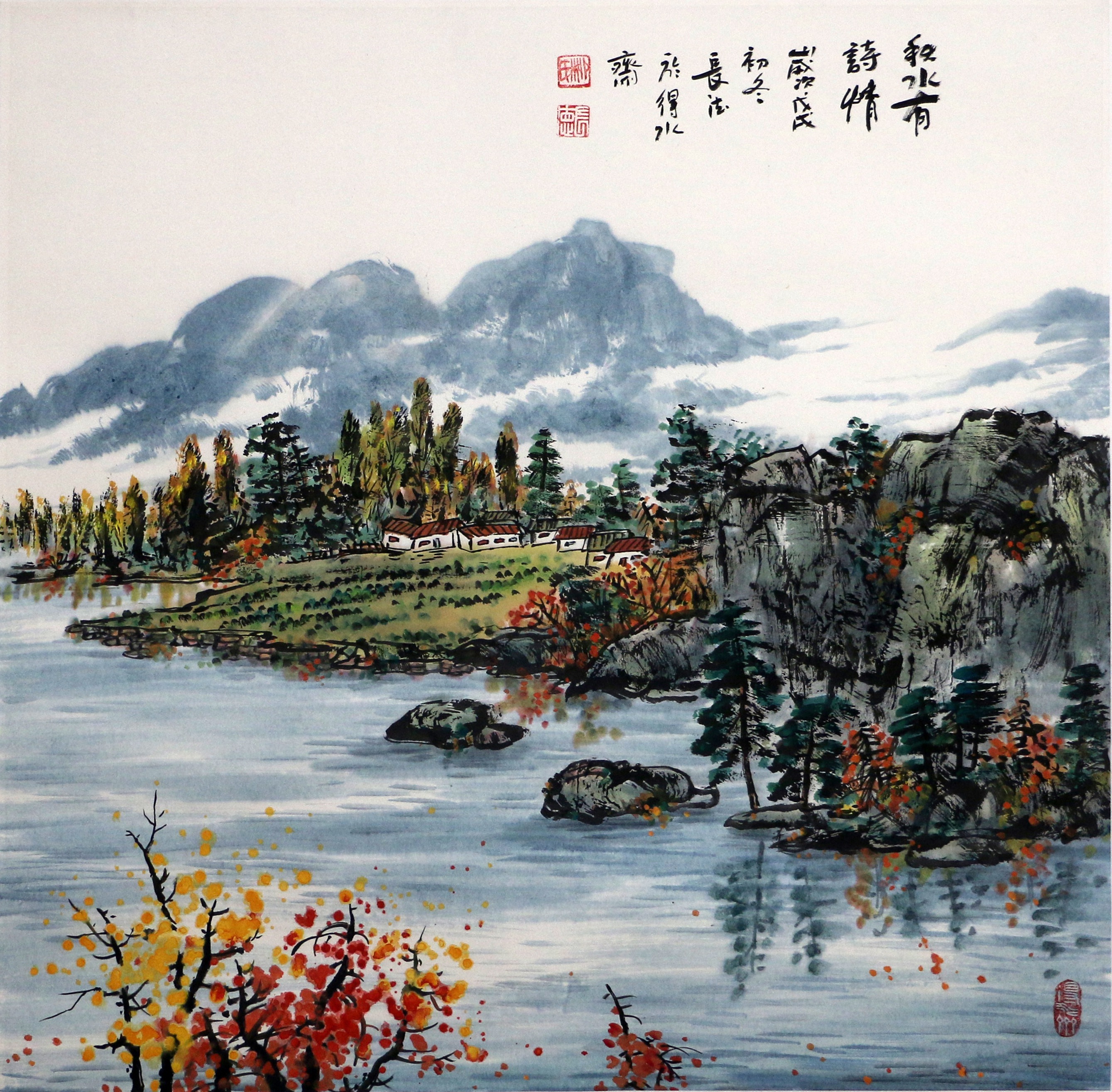 京海墨韵柳长德的山水画把生活升华到诗一样的艺术美