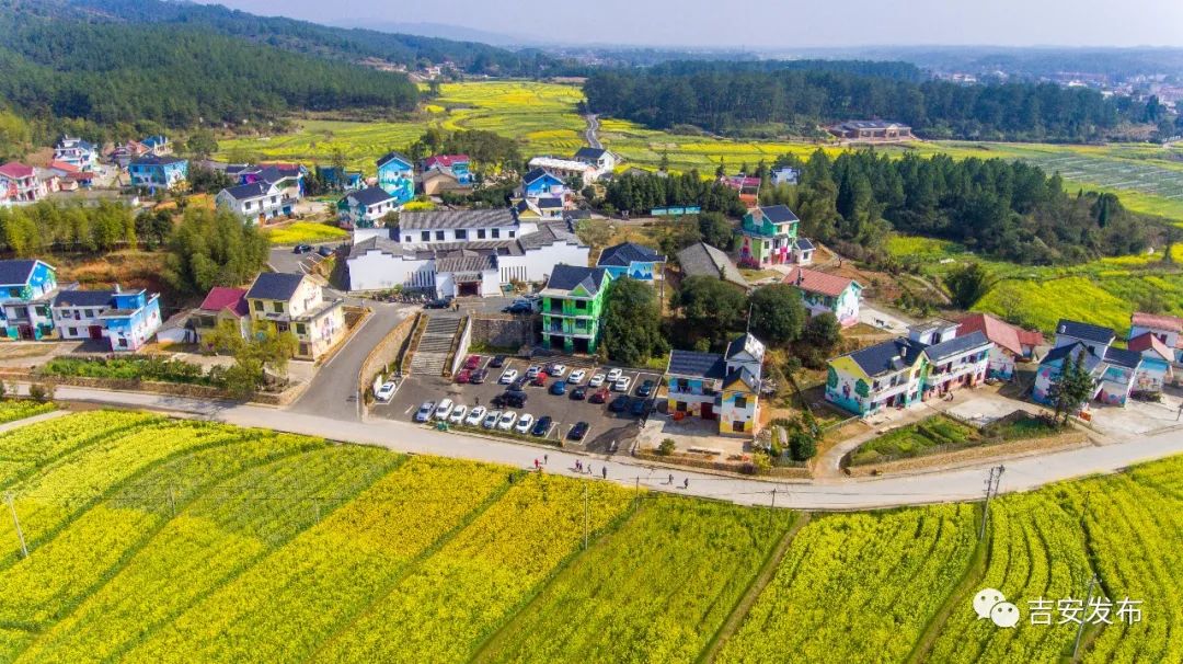 "11月20日,万安县高陂镇田北画村村民刘名明一边手拿画笔精心创作