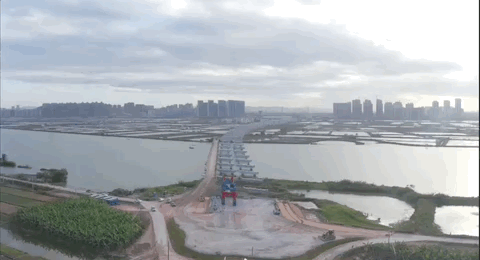 香海大桥首段完工通车在望