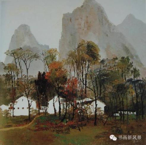 吴冠中山村晴雪图片