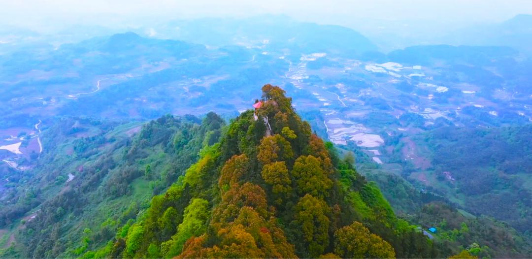 "诗句中描写的正是骆来山风景区的景象.