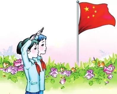 手捧国旗漫画图片