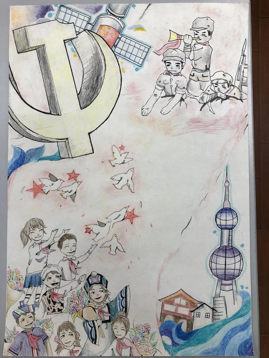 小小少年志向大,颗颗童心绘国防