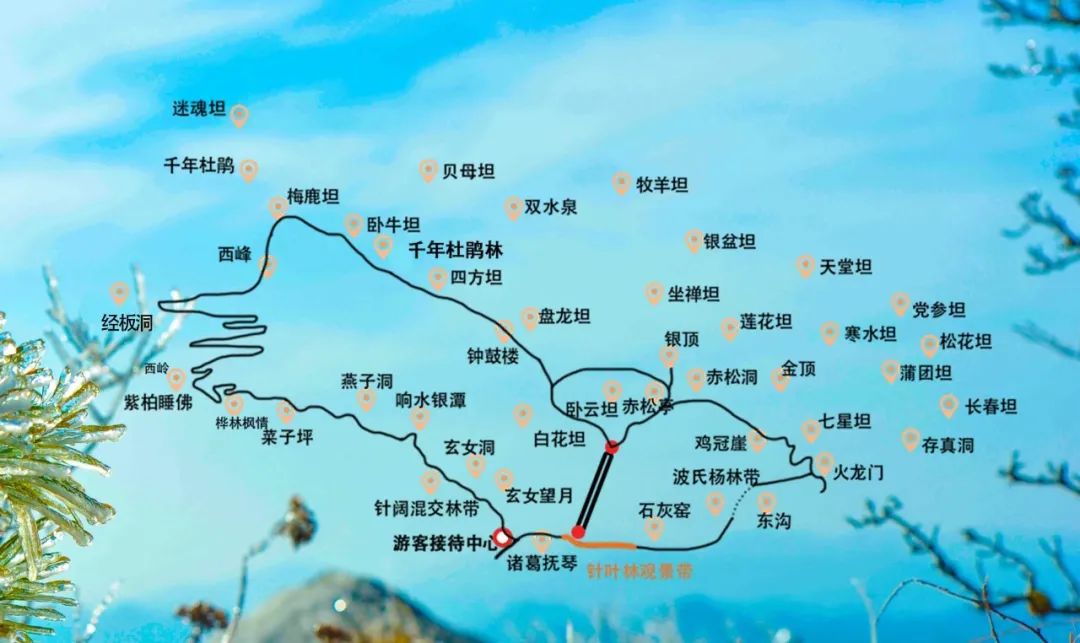 最后,偷偷附上紫柏山观景路线图~因为,前方可能有神仙出没哦!