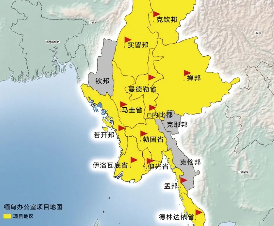缅甸地图上的位置图片