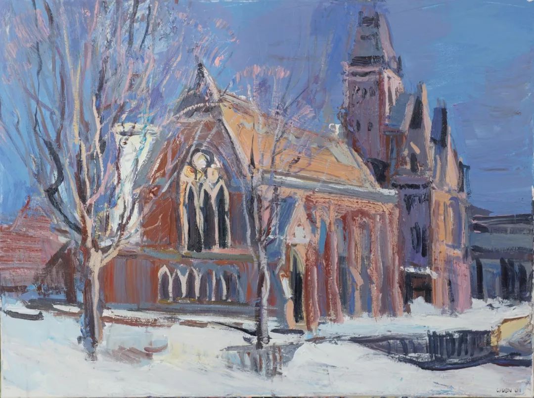 雪后教堂 / 陈迪 / 布面油画 / 2013 / 80x60 cm