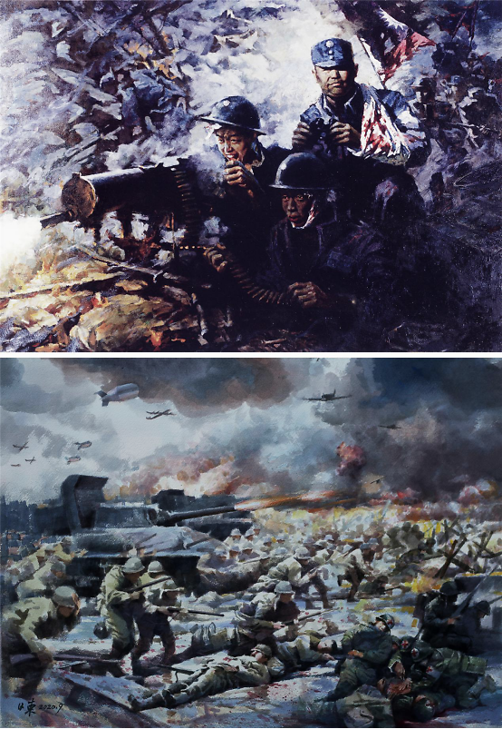 抗日战争水彩画作品图片