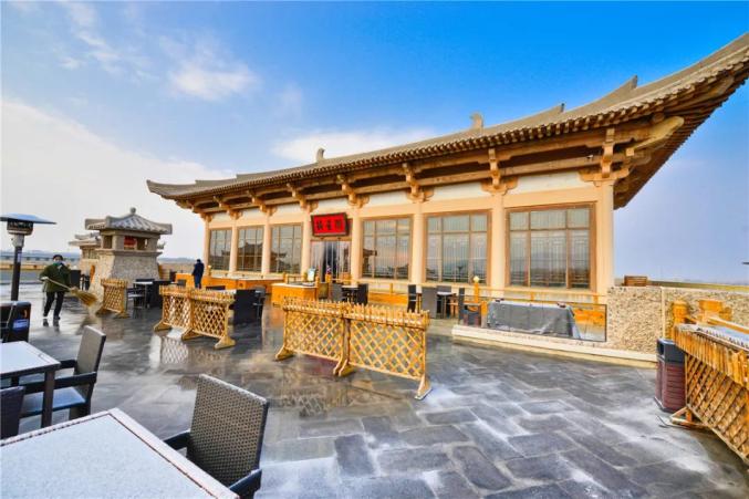 敦煌美景敦煌山庄风景如画展大漠古堡风情