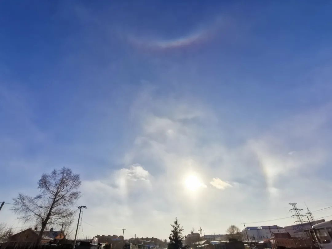 牙克石市同时出现幻日环天顶弧奇观