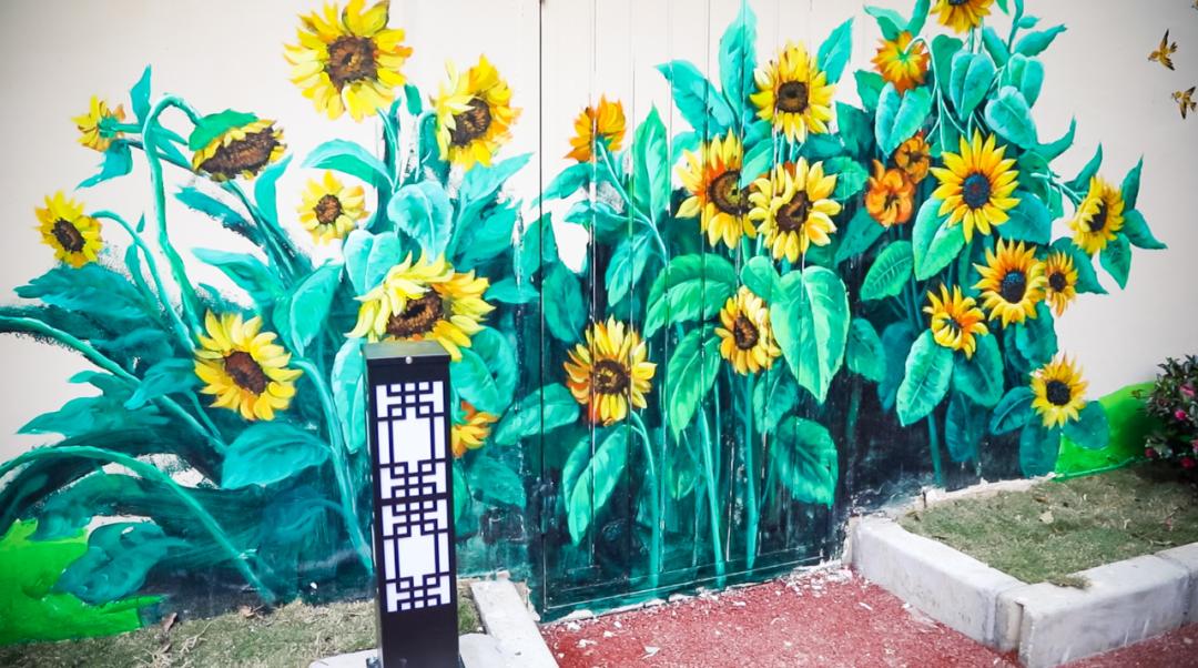 窗台下流着瀑布墙角四季开着向日葵谁家小区藏着这么多惊喜