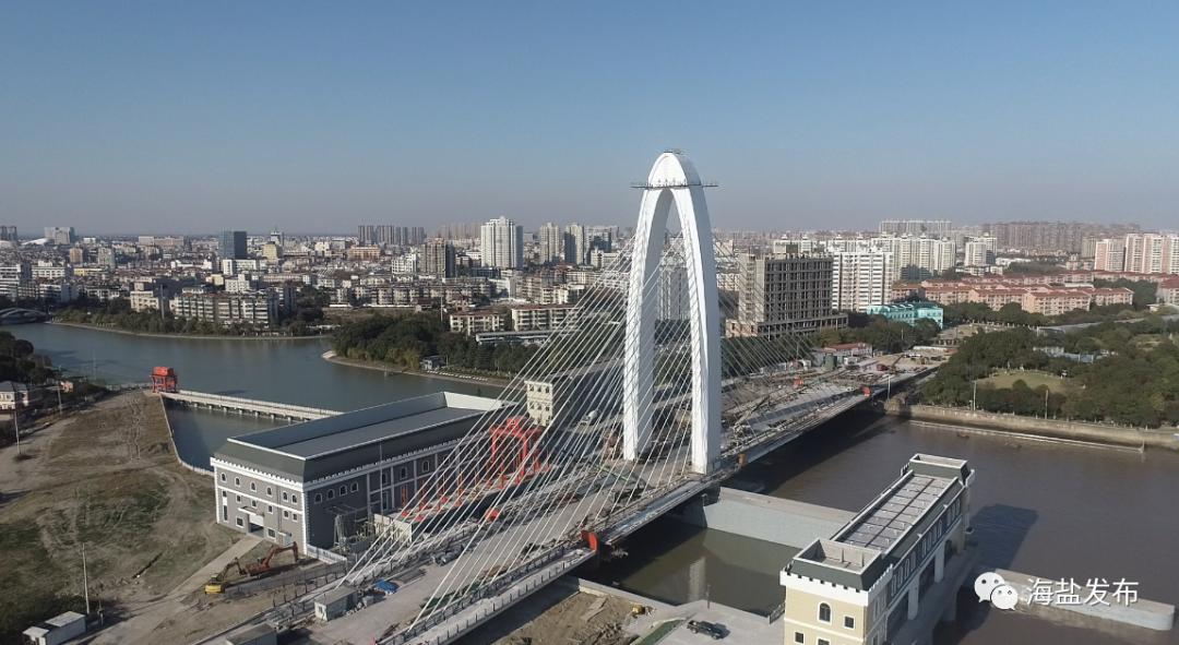 再添新地标海盐首座斜拉索桥明年1月通车
