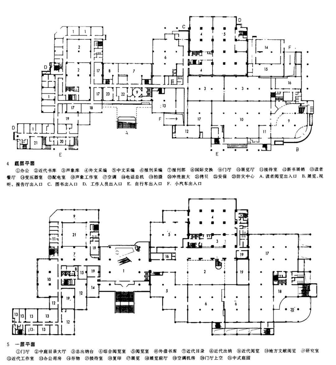 上海图书馆新馆设计透视图至1991年4月,经过调整,一个集思广益,体现