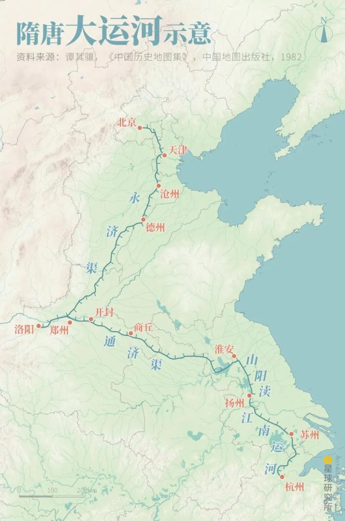隋朝大运河路线图图片