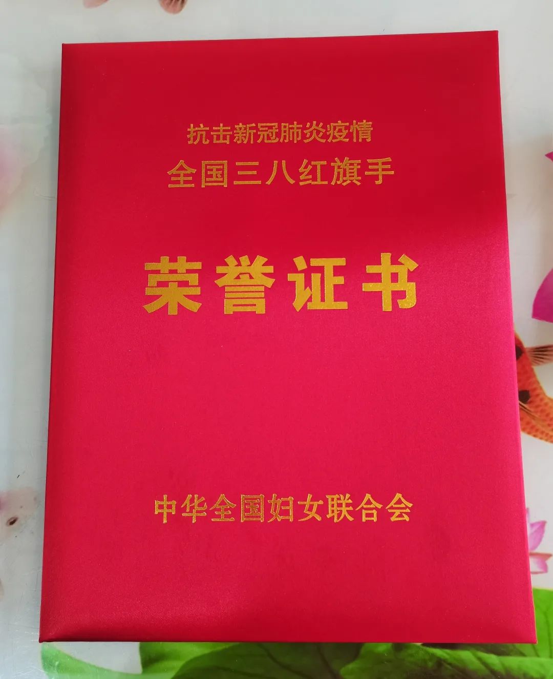 人大代表程彩玲颁发抗击新冠肺炎疫情"全国三八红旗手"荣誉证书和奖章