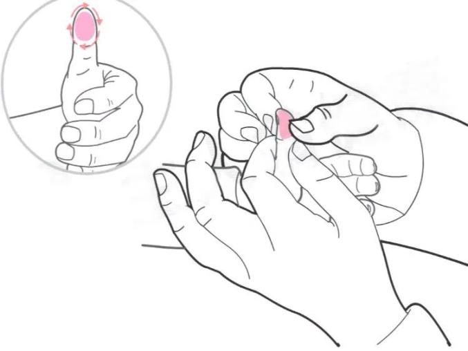 大拇指的螺纹面(即大拇指指腹),顺时针旋推,持续3-5分钟,可起到健脾