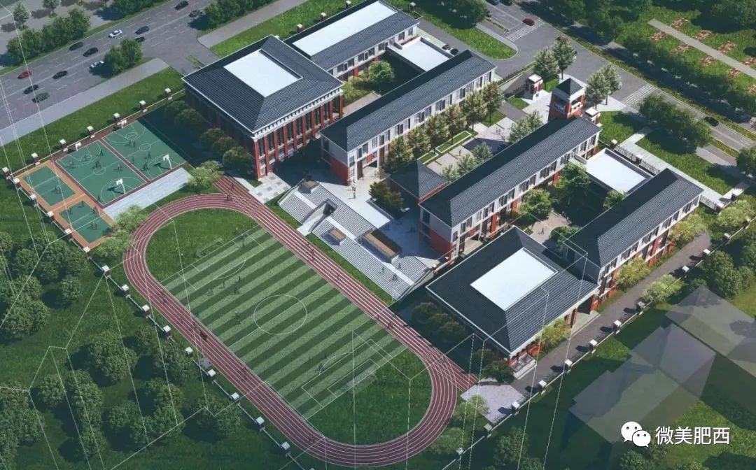 桃花潭小学鸟瞰图学校设计规模为36个班,目前主体结构已结束,计划