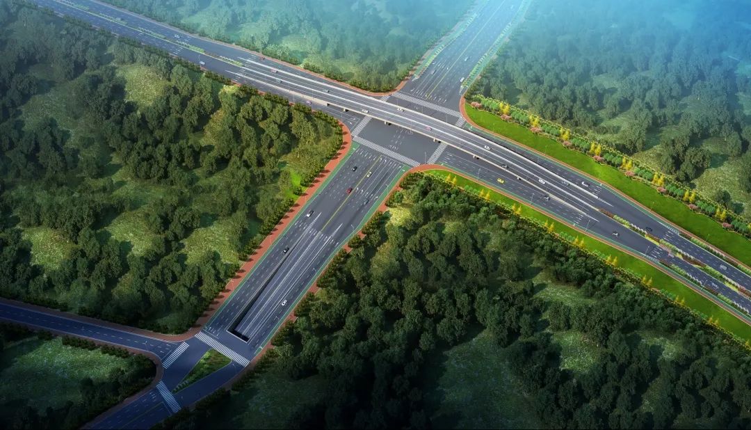 分离式立交示意图三贤路,雷音大桥及市政管网建成后将极大缓解城区