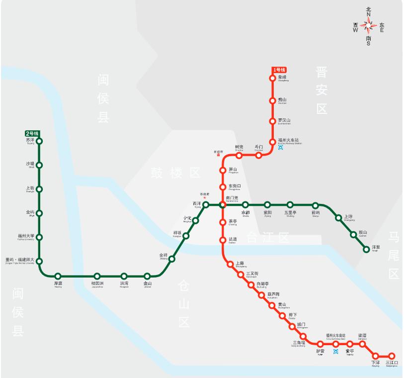 福州1号地铁线路图图片